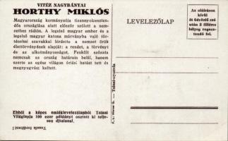 Horthy Miklós, 'BNV' So. Stpl