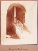 cca 1910 Budapest I. Tárnok utca Stankovanszki-ház lépcsőház. Erdélyi fotó, kartonra kasírozva. Képm...