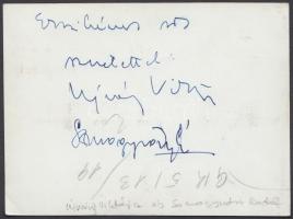 Somogyvári Rudolf és Újváry Viktória színészek dedikált fotója / Actors 12x9 cm