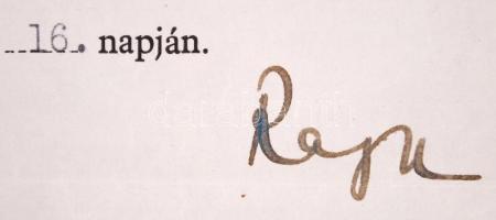 1946 Rajk László belügyminiszter aláírása alhadnagyi kinevezésen