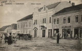 Szászlekence, Lekence; Főtér, Mandl Samuel és Emanuel üzletei / main square, shops