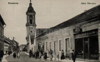 Komárom Jókai utca, Balogh Miklós bútorraktára, Girch József kereskedése / street, shops