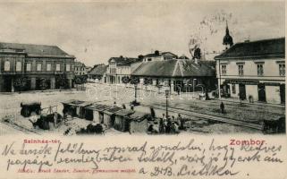 Zombor Színház tér, Engel és Goldstein kereskedése / square, shop