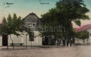 Horgos, Vasút utca, vegyeskereskedés / street, shop