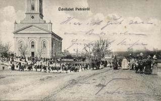 Petre templom, körmenet /  church, procession