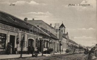 Titel Fő utca, Nonnenmacher Jenő kereskedése / main street, shop (EK)