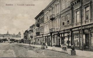 Zombor Kossuth utca, Schön Adolf és Stein Jakab kereskedései / street, shops (b)