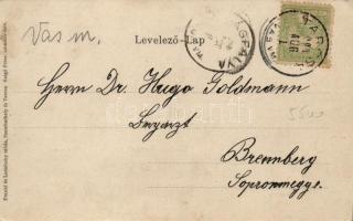 Tarcsa; church, Villa Maria; Art Nouveau litho