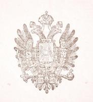 1852 Waffen-Paß - Fegyvertartási engedély. Kétfejű sasos fejléccel, okmánybélyeggel / 
1852 Firearms...