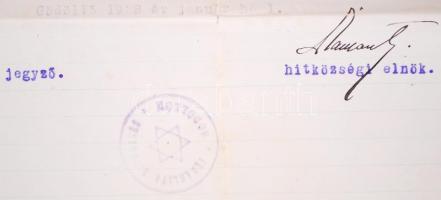 1928 Meghívó a gödöllői izraelita hitközség hazafias gyászistentiszteletére, mellyel "a magyar ...