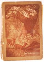 Ölyvedi Károly: A gyakorlott vadász. A fáczán és fogolytenyésztés, ugy minden vad ismertetése... Az új erdő és vadásztörvényekkel, valamint a kutyabetegségek és azok gyökeres gyógyításával bővítette egy tapasztalt vadász Nagy-Kanizsa é.n. Wajdits József 26p (hirdetések) + 227p. + 12p. (vadásznaptár) + 82p. (Erdőtörvény) + 16p. (új vadásztörvény) + 51p. (kuytabetegségekről) Az utolsó rész néhány oldala rossz helyre kötve. Hátsó borító elvál, gerinc nélkül.  Ezt a fajta kiadást nem említi a szakirodalom!