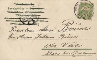 1903 New Year, floral litho