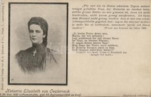 Erzsébet / Queen Elisabeth, Sissi, obituary card