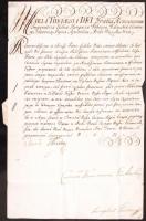 1779 Ex offo levél Patatich Ádám püspöknek Mária Terézia és gróf Eszterházy Ferenc kancellár saját kezű aláírásával, ép szárazpecséttel / 1779 Ex offo letter to bishop Adam Patatich with autograph signature of Empress Maria Theresia and count Ferenc Eszterhazy chancellor, with dry seal