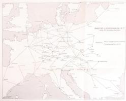 1930 Magyar Légiforgalmi Rt. menetrend térképpel. (közepes állapotban) / 
1930 Hungarian Airlines sc...