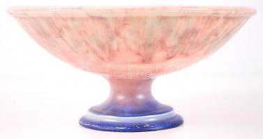 Zsolnay rózsaszín mázas kínáló tál, jelzett, hibátlan, d:25 cm, m:12 cm/ Zsolnay glazed serving plate, perfect condition