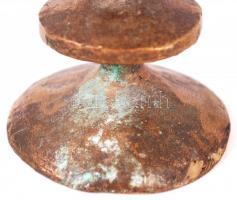 XVIII. sz. előtti antik menóra, öntött bronz, jelzés nélkül /
pre XVIIIth century antique menorah. C...