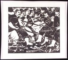 Derkovits Gyula (1894-1934): A Dózsa-sorozatból öt fametszet. Restaurálva, 52×52 cm