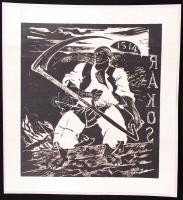 Derkovits Gyula (1894-1934): A Dózsa-sorozatból öt fametszet. Restaurálva, 52×52 cm