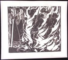 Derkovits Gyula (1894-1934): A Dózsa-sorozatból öt fametszet. Restaurálva, 52×52 cm