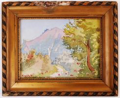 Olvashatatlan jelzéssel: Erdei út. Akvarell, papír, keretben 26×31 cm