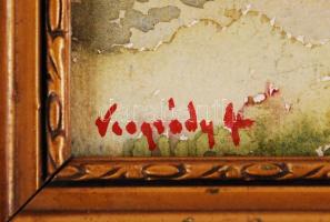 Olvashatatlan jelzéssel: Erdei út. Akvarell, papír, keretben 26×31 cm