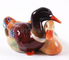 Herendi kacsapár, kézzel festett, jelzett, hibátlan, h:9 cm