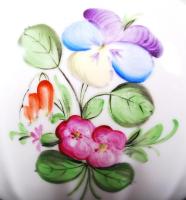 Herendi virágos áttört lámpatest, kézzel festett, jelzett, hibátlan, m:20 cm