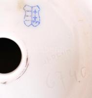 Herendi virágos áttört lámpatest, kézzel festett, jelzett, hibátlan, m:20 cm