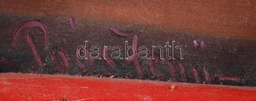 Poós Jenő: Csendélet. Olaj, karton, foltos, jelzett, keretben 78×58 cm