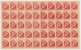 kb 1930 Vörös segély adománybélyeg 50-es teljes ív / Red aid charity stamp, complete sheet of 50