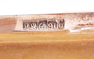 XX. sz eleje Ezüst (Ag) női cigarettatárca 0,900-as tisztaságú, "LR" mesterjeggyel, belül ...