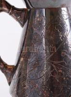 Ezüstözött kiöntő, gazdagon díszített, jelzett Hartford silver plate Co., m:21 cm
