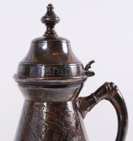 Ezüstözött kiöntő, gazdagon díszített, jelzett Hartford silver plate Co., m:21 cm