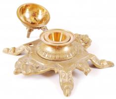 Réz tintatartó, karmos lábakkal, 14×16 cm, m:10 cm