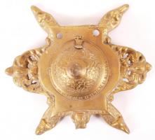 Réz tintatartó, karmos lábakkal, 14×16 cm, m:10 cm