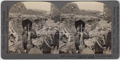 cca 1917 I. világháború francia front, St. Nazaire: frontkórház sztereófotó / cca 1917 World War I. French front military hospital at St. Lazaire. Stereo photo