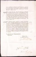 1778 Helytartótanácsi levél gróf Fekete György országbíró és Gyurcsány Gábor titkár saját kezű aláír...