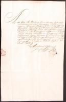 1819 Morovics János cs. kir. kamarás saját kézzel, magyar nyelven írt levele Dunapatajra katonai ügyben / 1819 Ex offo letter of chamberlain Janos Morovich regarding military matter