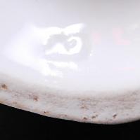 Régi, kézzel festett, aranyozott porcelán vázácska plasztikus virágdíszítéssel, restaurált / 
Vintag...