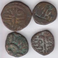 India ~1600-1700. 4xklf bronzpénz T:2-
India ~1600-1700. 4xdiff bronze coins C:VF