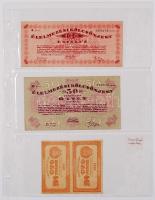 Albumba rendezett bankjegy, szükségpénz, csekk gyűjtemény, összesen 65db, magyar és külföldi bankjeg...