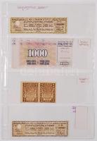 Albumba rendezett bankjegy, szükségpénz, csekk gyűjtemény, összesen 65db, magyar és külföldi bankjeg...