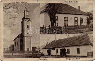 Gesztely Róm. kat. templom, iskola, Hangya (small tear)