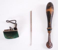 Régi szerszámok: tűpárna, tésztavágó, stb. /  Vintage tools