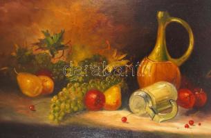 E. Weinheimer jelzéssel: Szőlős csendélet. Olaj, vászon, keretben 75×108 cm