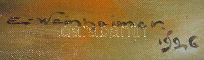 E. Weinheimer jelzéssel: Szőlős csendélet. Olaj, vászon, keretben 75×108 cm