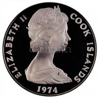 Cook-szigetek 1974. 50$ Ag "II. Erzsébet / Winston Churchill Centenárium" dísztokban T:PP ...