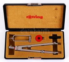 Eredeti Rotring körzőkészlet dobozában, hiánytalan, jó állapotban / Rotring calipers set, complete with original box