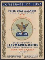 cca 1900 Libamájkonzerv litho reklámnyomtatvány és árjegyzék / cca 1900 Foies Gras catalogue with litho cover 12p.